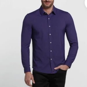 Hartford L/S bottom-down purple shirt